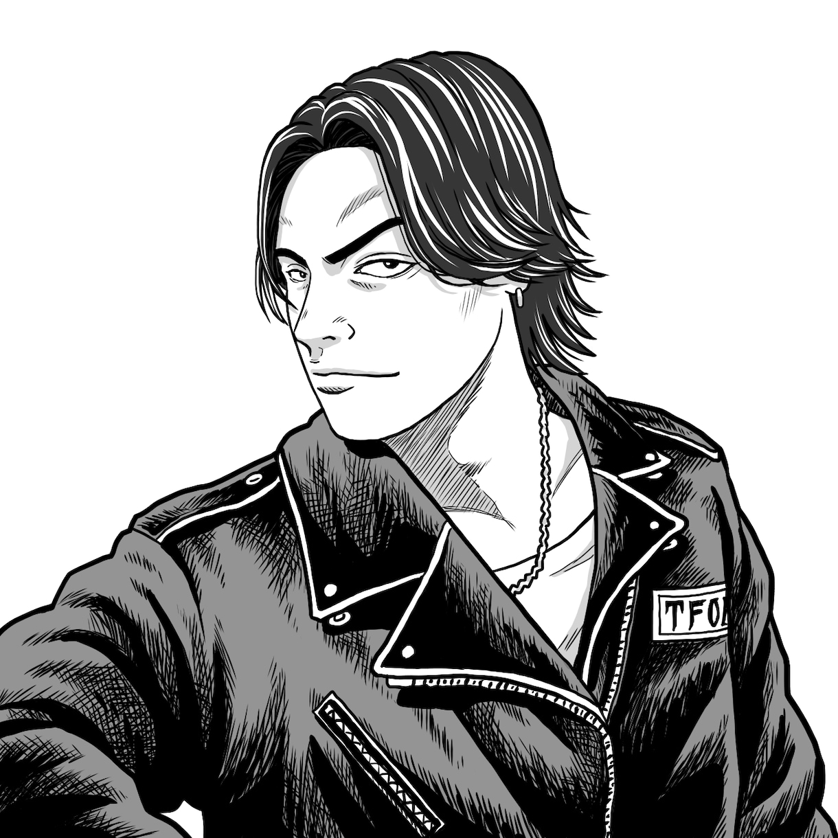 最強にカッコいい不良系アイコン似顔絵描きます 人気不良漫画の主役級ビジュアルで迫力と威圧感を再現します！ イメージ1