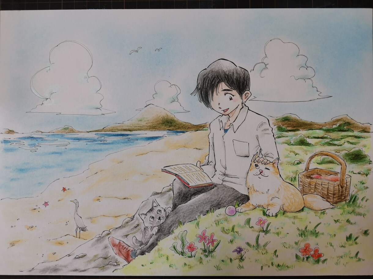 手描きでジブリ風の絵柄でイラスト描きます SNSアイコンや誕生日·記念日に世界で１枚の手描きイラストを イメージ4