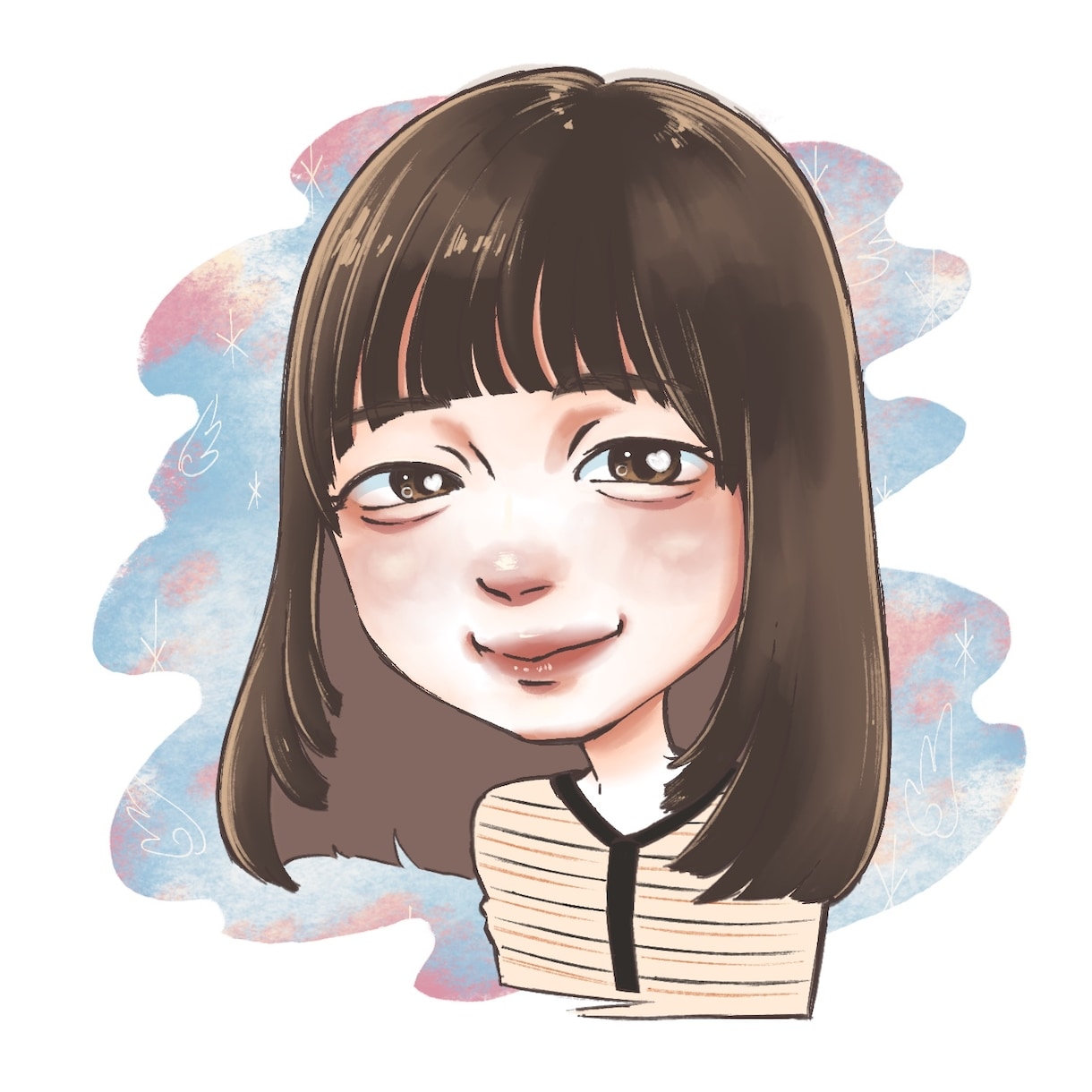 デジタルであなたの似顔絵をかわいく描きます SNSアイコンや名刺などにいかがですか？ イメージ1