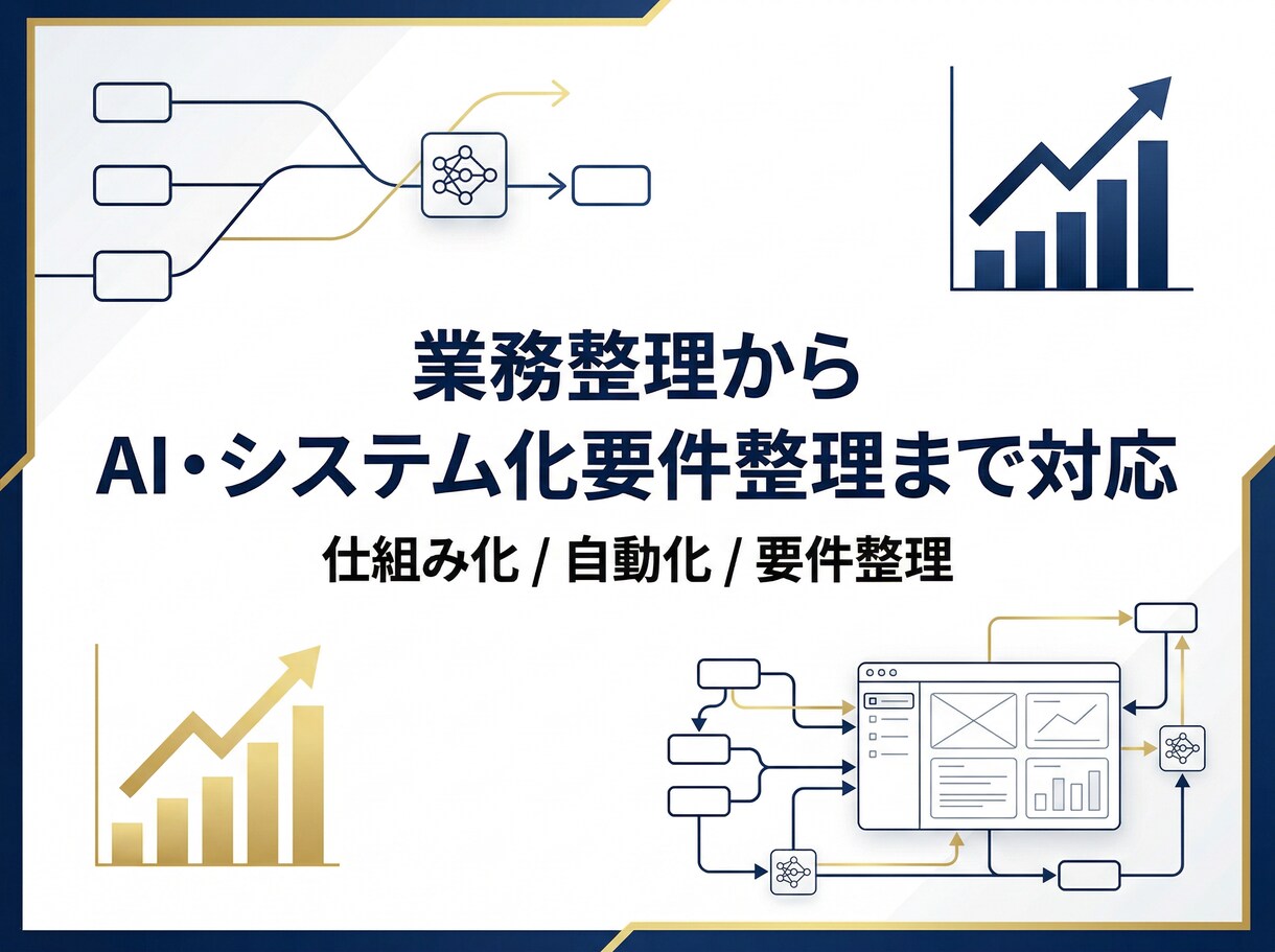 業務整理からAI・システム化の要件整理をします 現場に合う仕組みを整理し、必要な機能を明確化します イメージ1