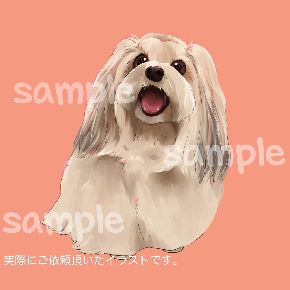ペットの写真をイラストにします 世界にひとつだけのうちの子イラストを２つの絵柄から選べます！ イメージ8