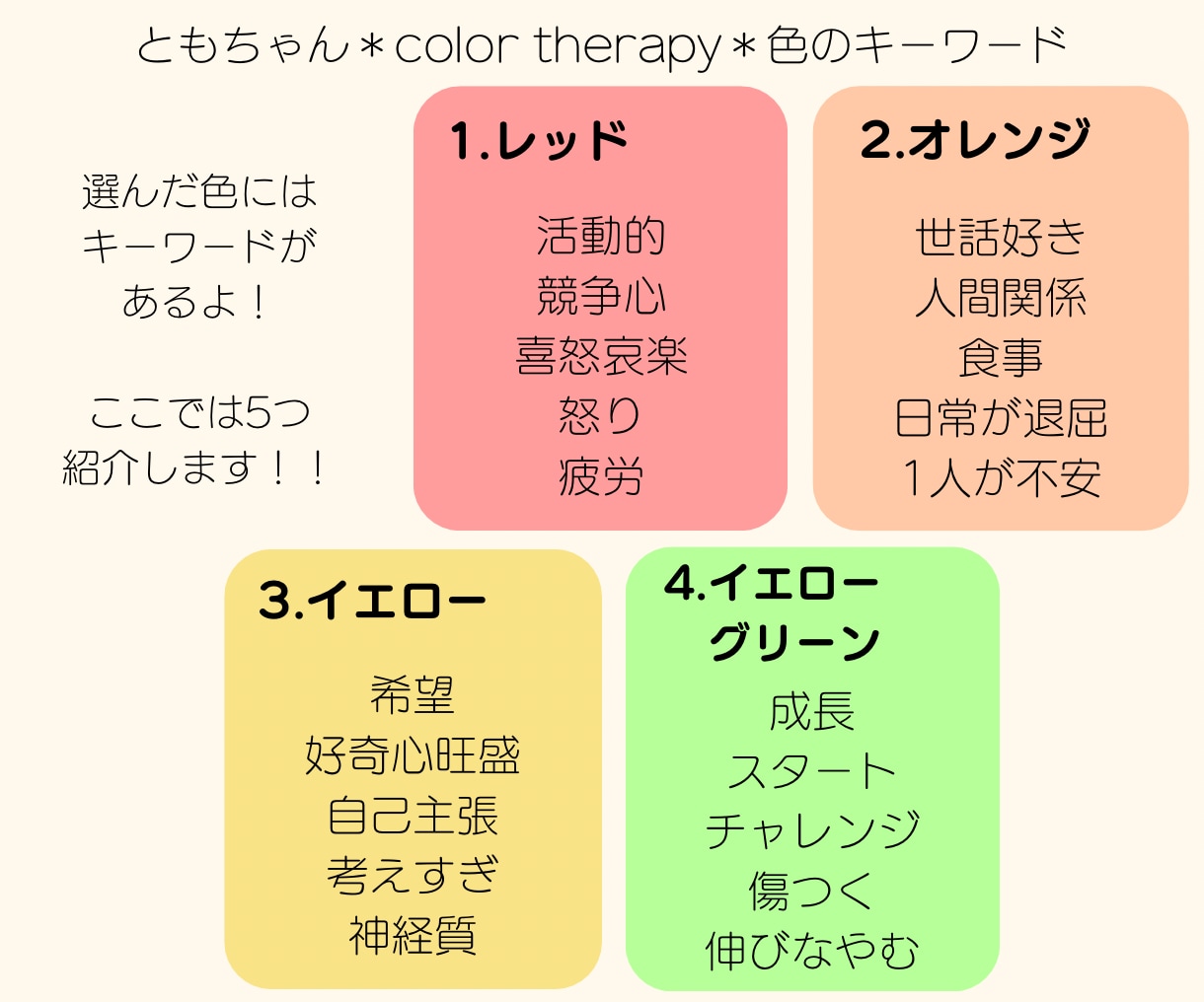 選んだ色から、自分のこともっと知るお手伝いをします 自分の性格、これからしたいことを考を考えて自分らしく過ごそう イメージ4