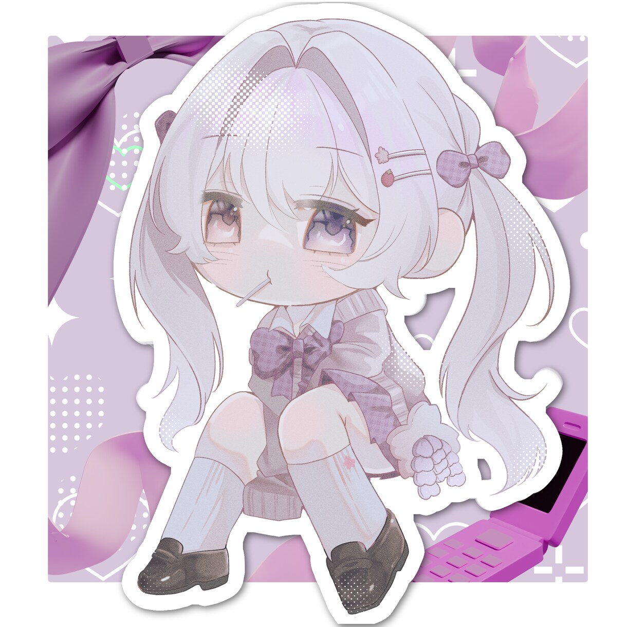 2.5頭身の商用利用可能なミニキャラをお描きします 優しくて儚いオリジナルミニキャラ イメージ5