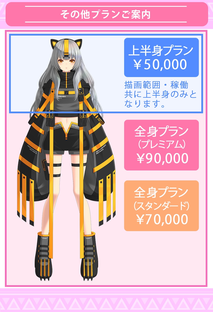 Vtuber用キャラデザ～モデリングまで作成します 上半身プラン・こみこみ価格のハイクオリティーモデル！ イメージ4