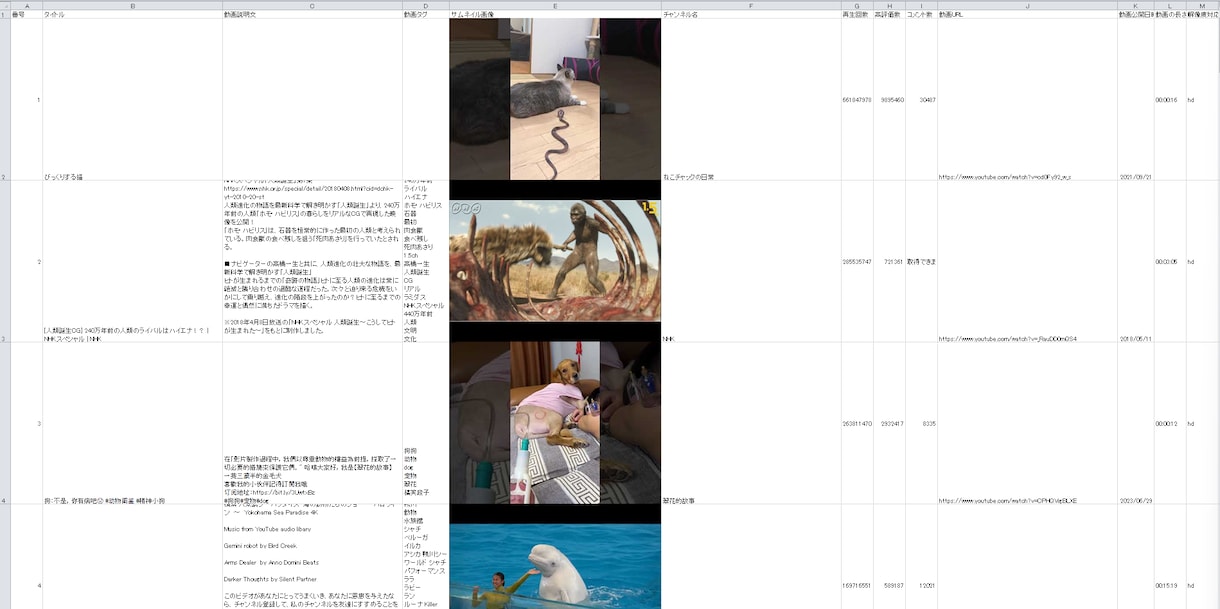YouTubeの動画情報・検索結果一覧を収集します 動画スクレイピングを支援いたします イメージ2