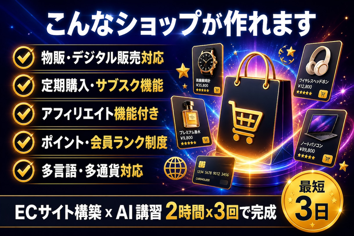 最短3日｜AI機能付き高機能ECサイトつくります 集客・販売・在庫管理をAIが自動化本格ECサイト特別価格 イメージ4