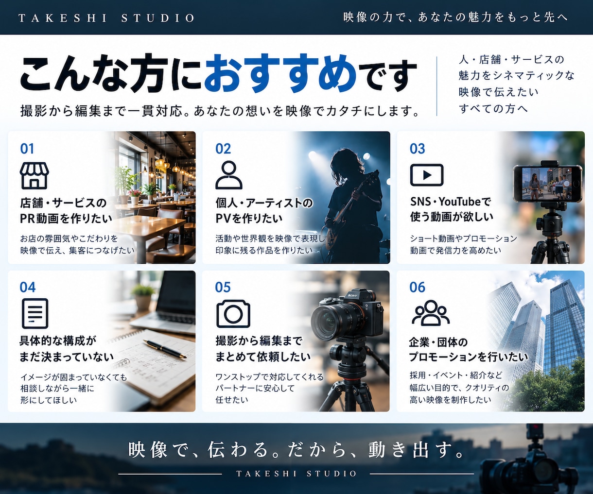 PR動画を撮影から編集まで制作しますます 企業・店舗・サービスの魅力をシネマティックな映像で伝えます イメージ2