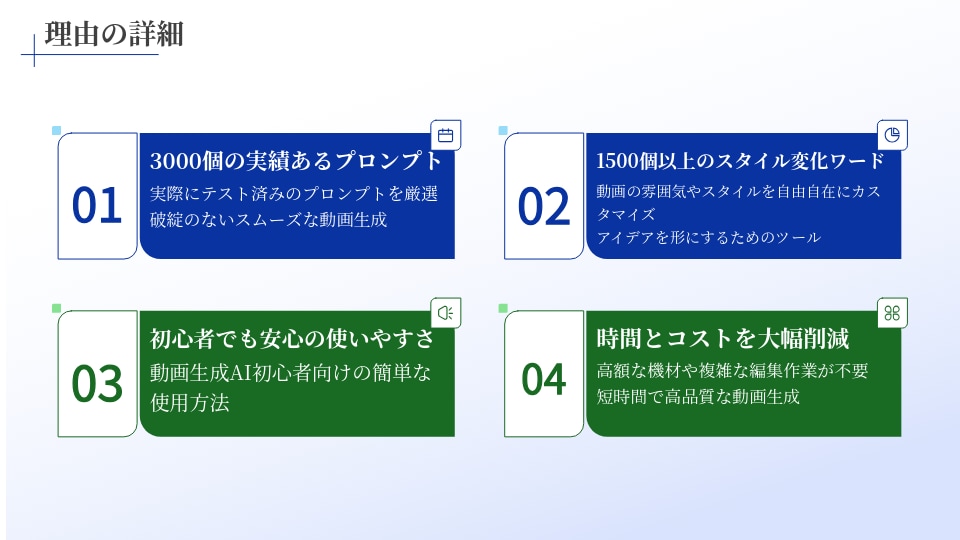 動画生成AI10万個のプロンプト提供します プロの制作現場でも通用するAI動画生成サポート イメージ5