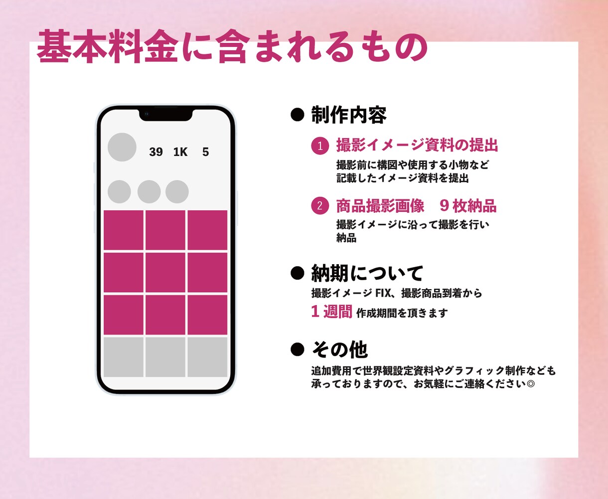 インスタグラムの多彩な制作を一括で承ります 必要なクリエイティブを一括依頼！大手アカウント運用実績あり イメージ7