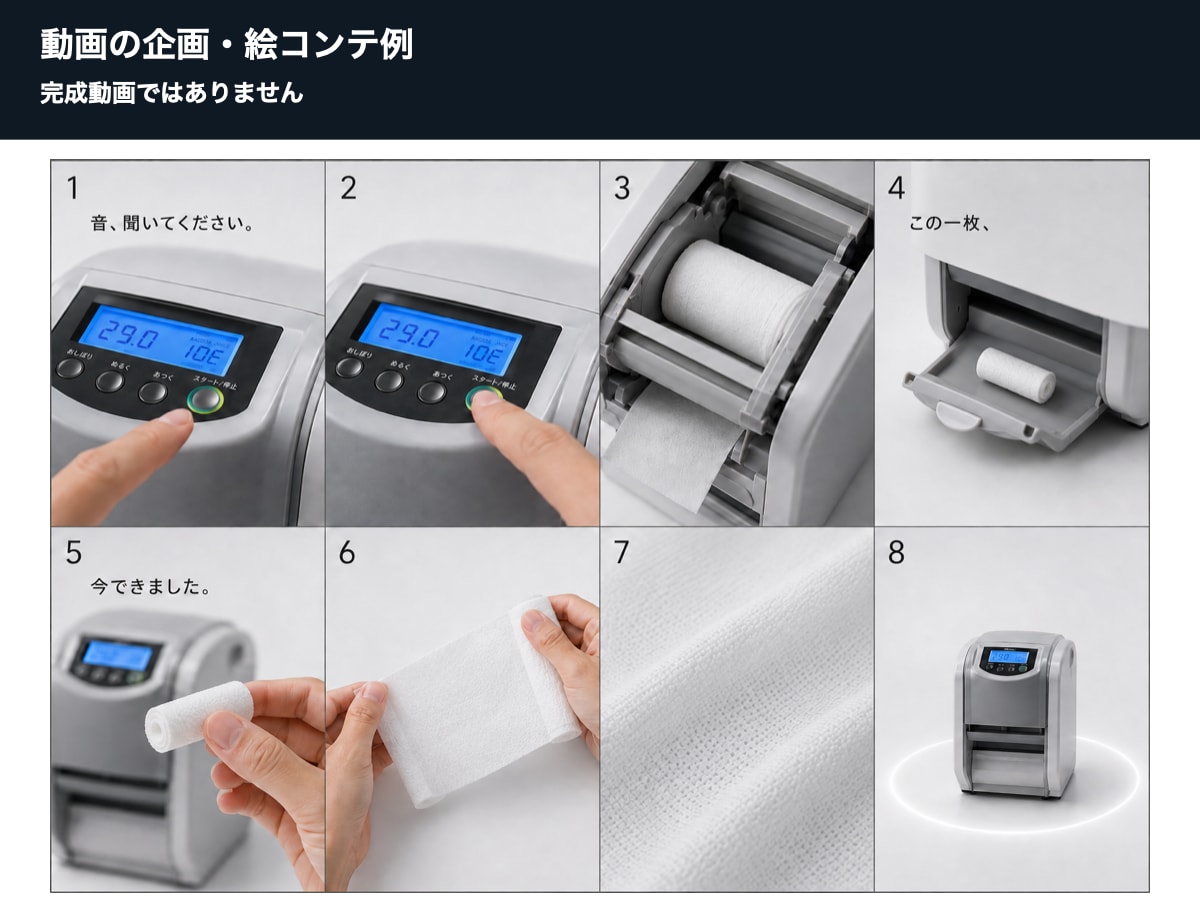 支給動画を短く見やすく編集します カットと文字入れで、短い動画を見やすく イメージ1