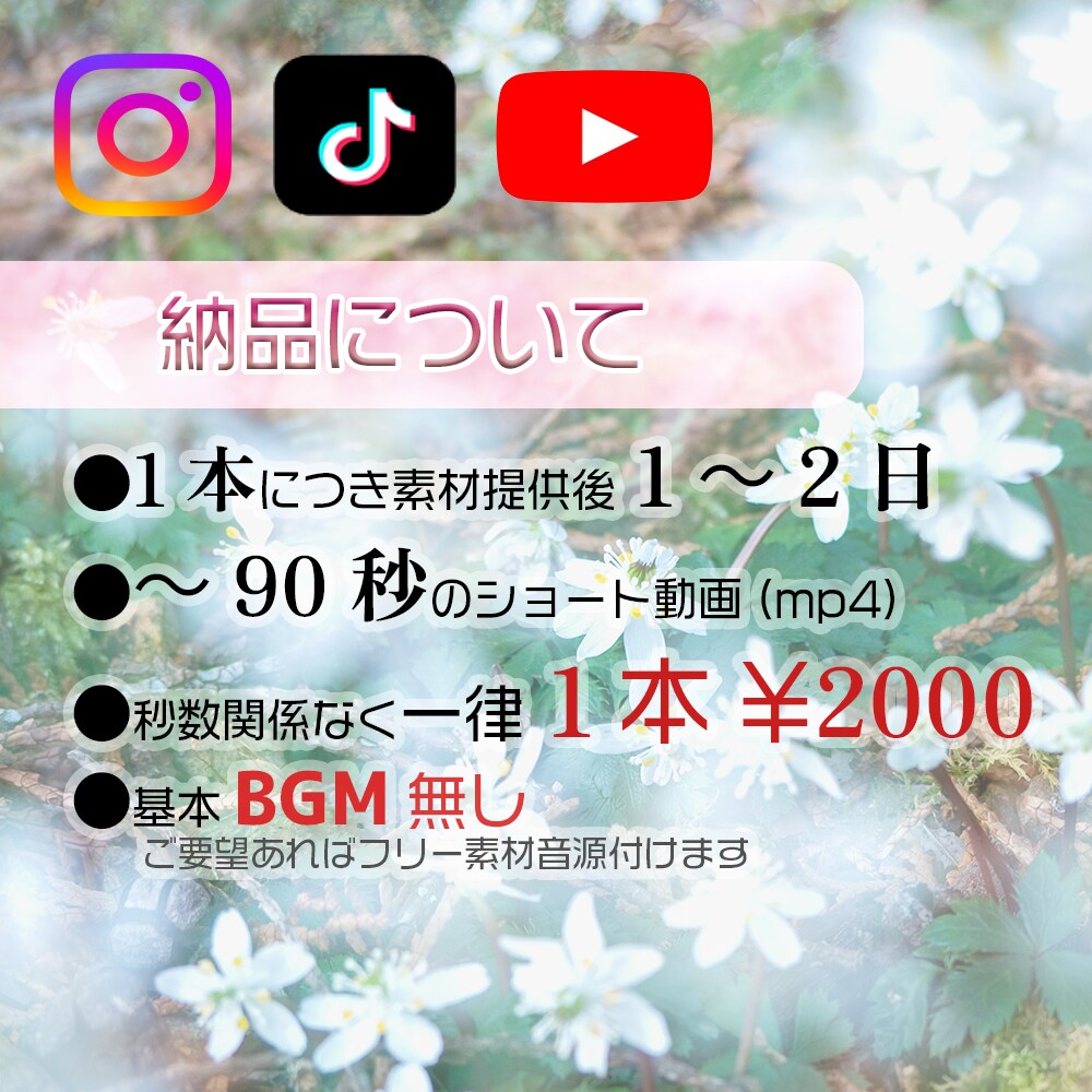 SNS用ショート動画■2本作ります 格安なのにハイクオリティと好評！！リピーター様多数！！ イメージ3