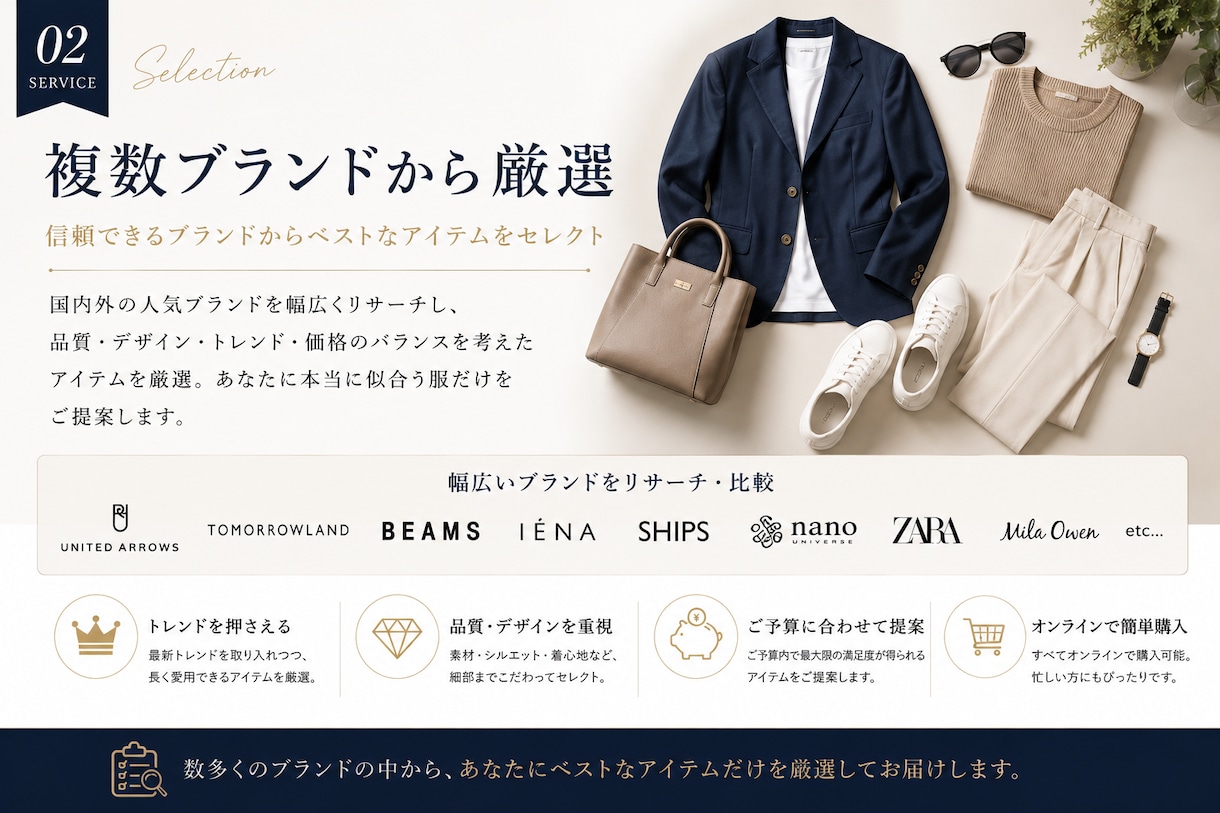 お客様の希望に合わせコーディネート提案します ファッション歴20年｜1週間コーデをプロが完全提案 イメージ3