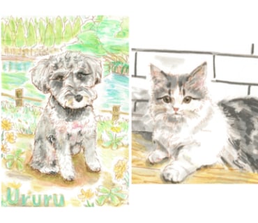 お好きな絵柄で動物のイラストをお描きします ペットや動物をお好きな絵柄で、アナログイラストに仕上げます。 イメージ1