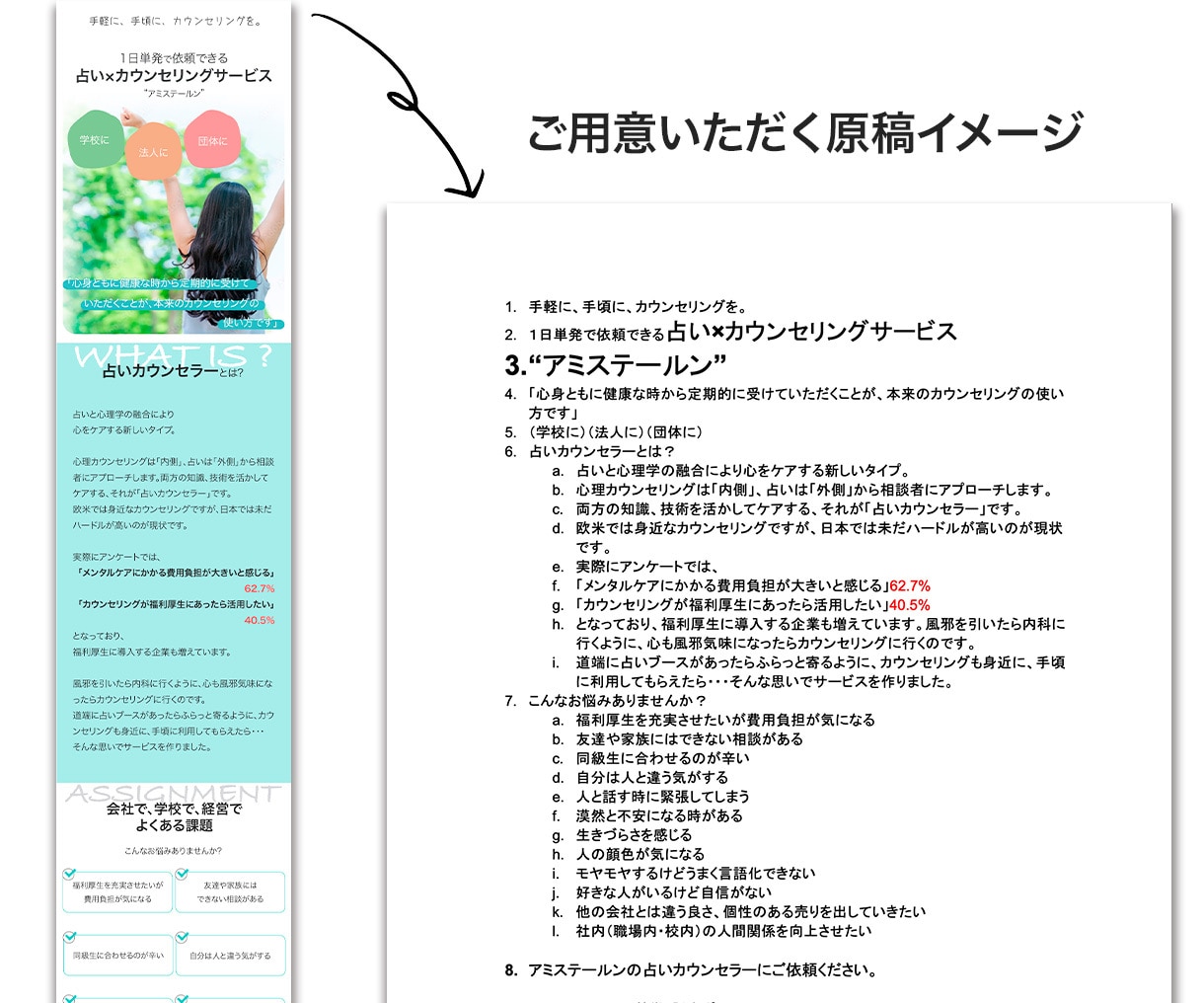 問い合わせの増えるLPを格安でデザインします ビデオチャットにて打ち合わせ、しっかりヒアリング致します イメージ6