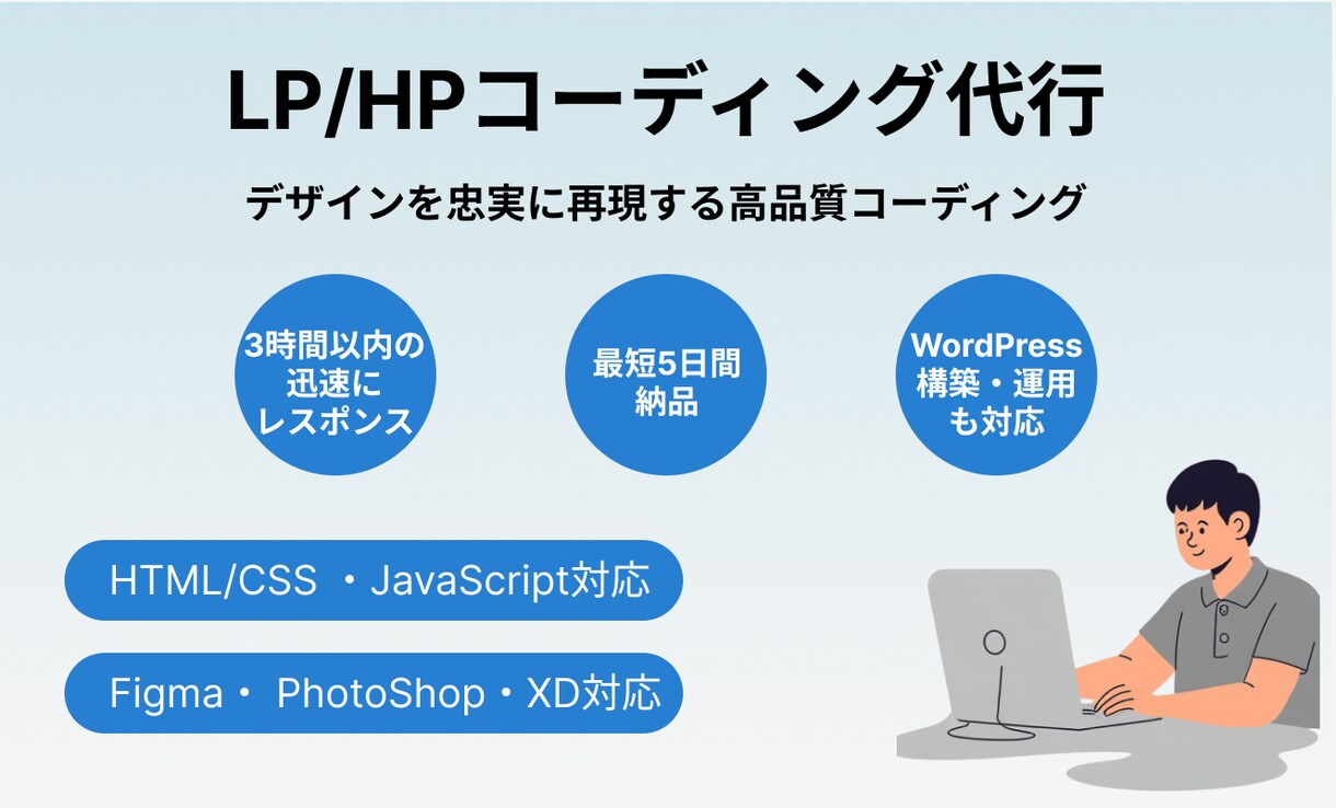 迅速対応でLP/HPのコーディング代行します 【最短5日】デザインを忠実に再現 イメージ1