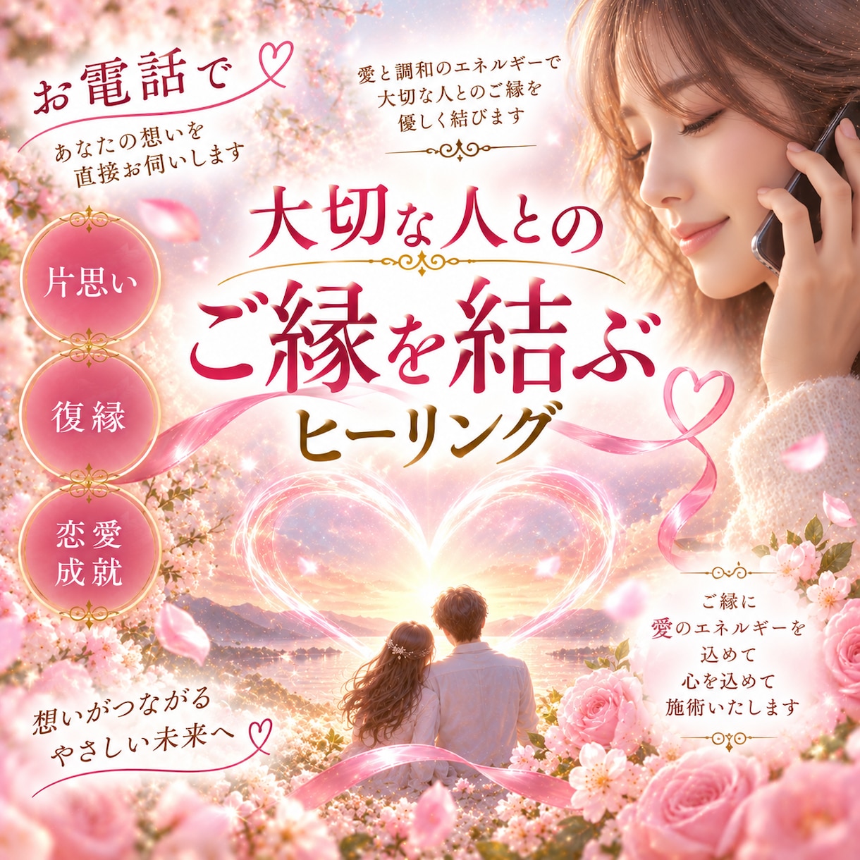 あなたの想いを伺い♡その場で縁結びヒーリングします 大切な人とのご縁を優しく整えます♡ イメージ1
