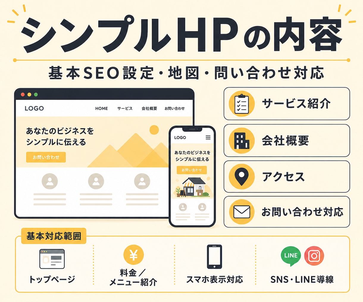 小規模事業者向けの簡易HPを制作します スマホ対応・問い合わせ導線込み イメージ2