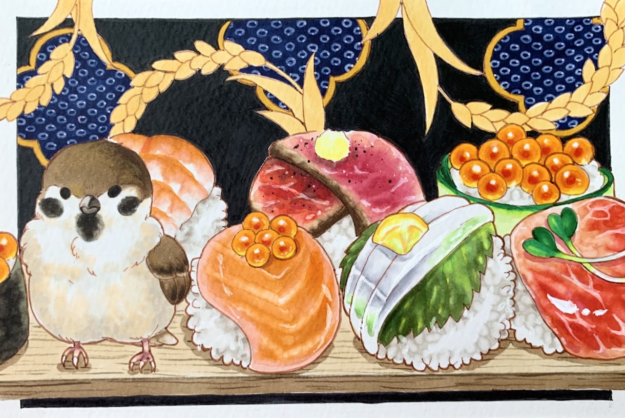 ポストカードサイズの紙にイラスト描きます アナログなほんわかしたイラストが欲しいとき イメージ4