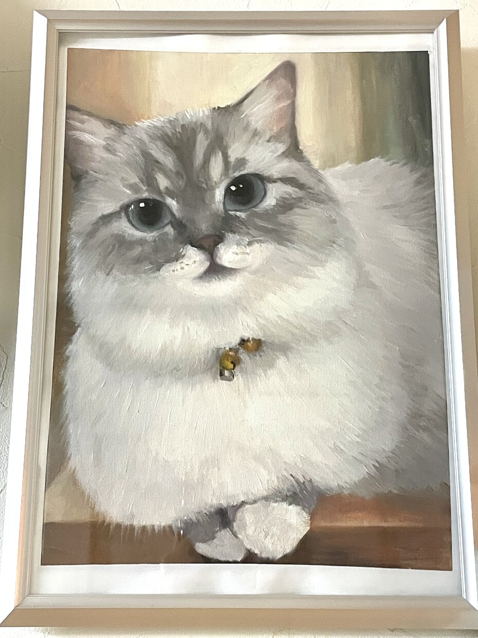 ペットの油絵をキャンバスに描きます 大切なご家族の一瞬を、油絵で残しませんか？F3/F4 イメージ5