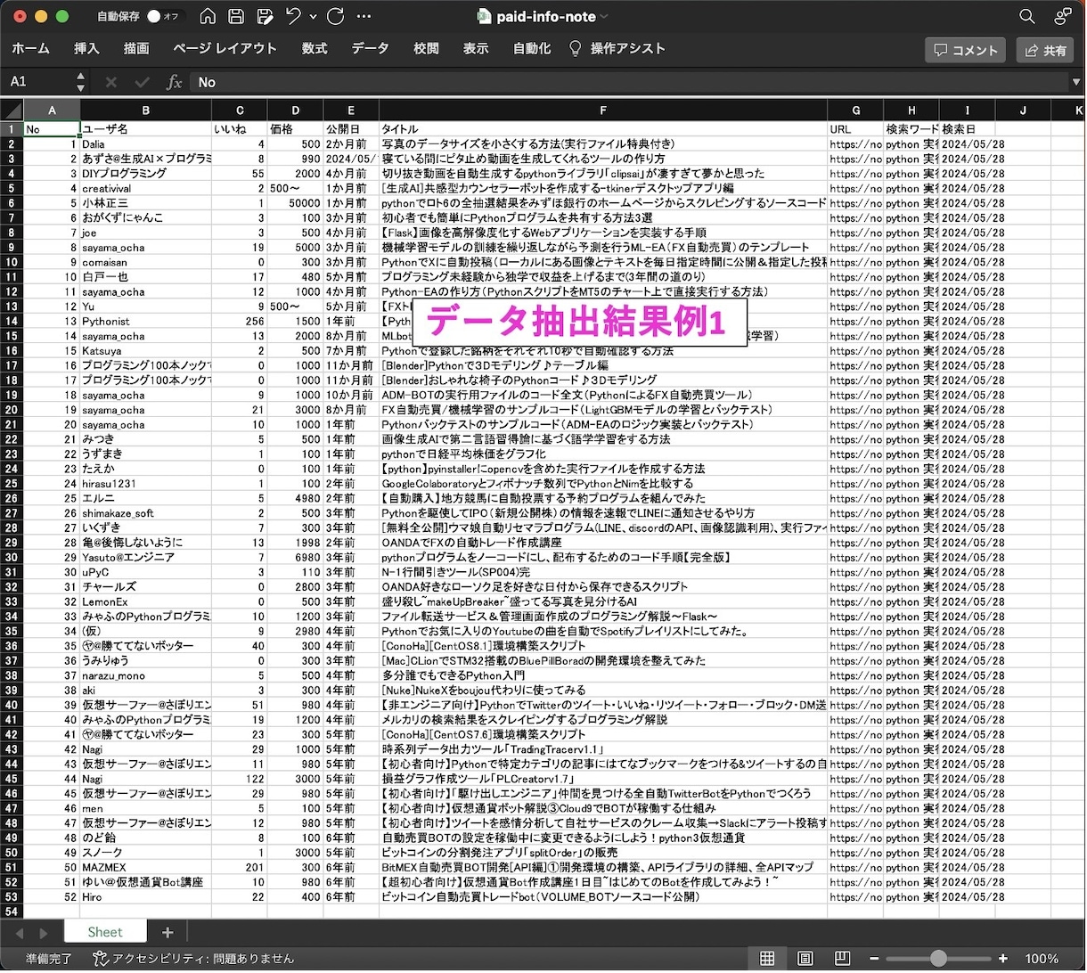 Webサイトからデータ収集ツールを作成します Pythonでデータ収集自動化ツールの作成 イメージ2