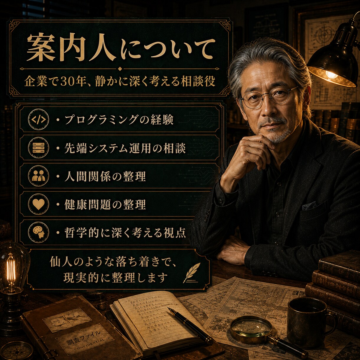 人間関係やお悩み相談承ります 恋愛・お金・願いも調査ファイル風に整理 イメージ2