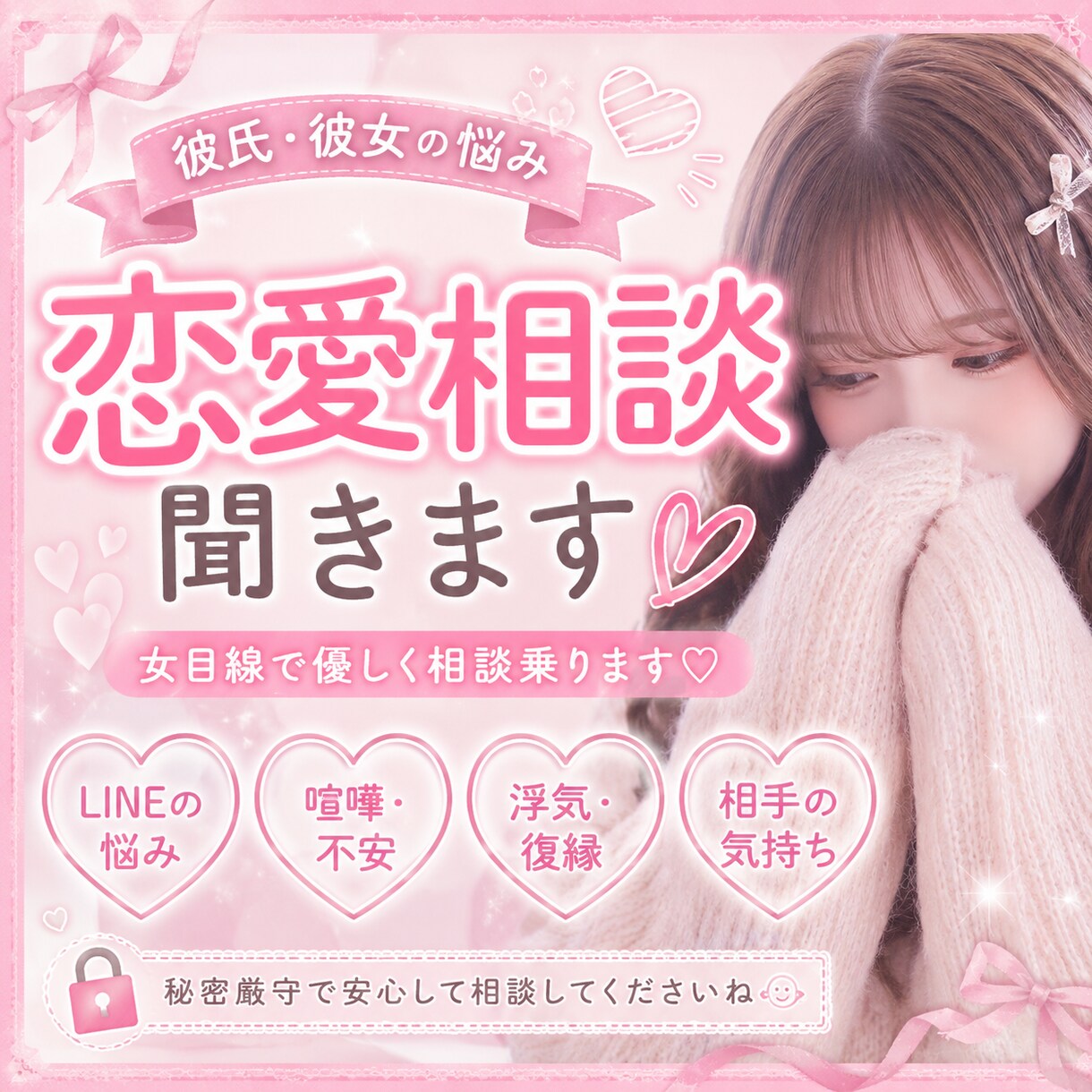復縁・嫉妬・不安...恋愛の悩み聞きます 重い内容でも大丈夫です。気軽にどうぞ！ イメージ1