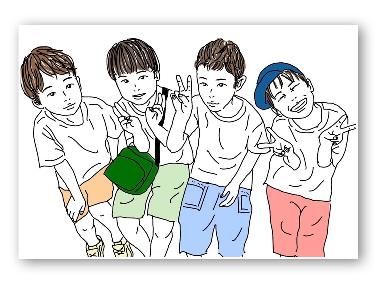 写真を元に温かみのある可愛い似顔絵を描きます お気に入りの写真をほっこり可愛いイラストにします♡ イメージ7