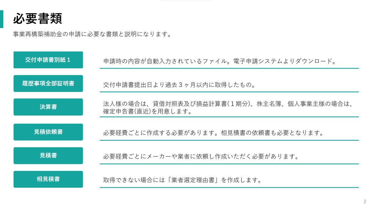 事業再構築補助金の交付申請をサポートします 交付決定まで一律サポート｜全業種対応｜ビデオチャット対応 イメージ2