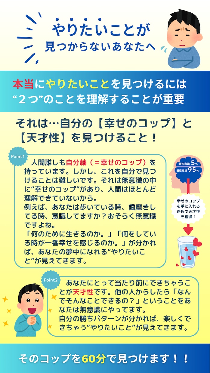 やりたい仕事の見つけ方を教えます 現職を続けて行く気はないけど、やりたい仕事は別にない方へ イメージ2
