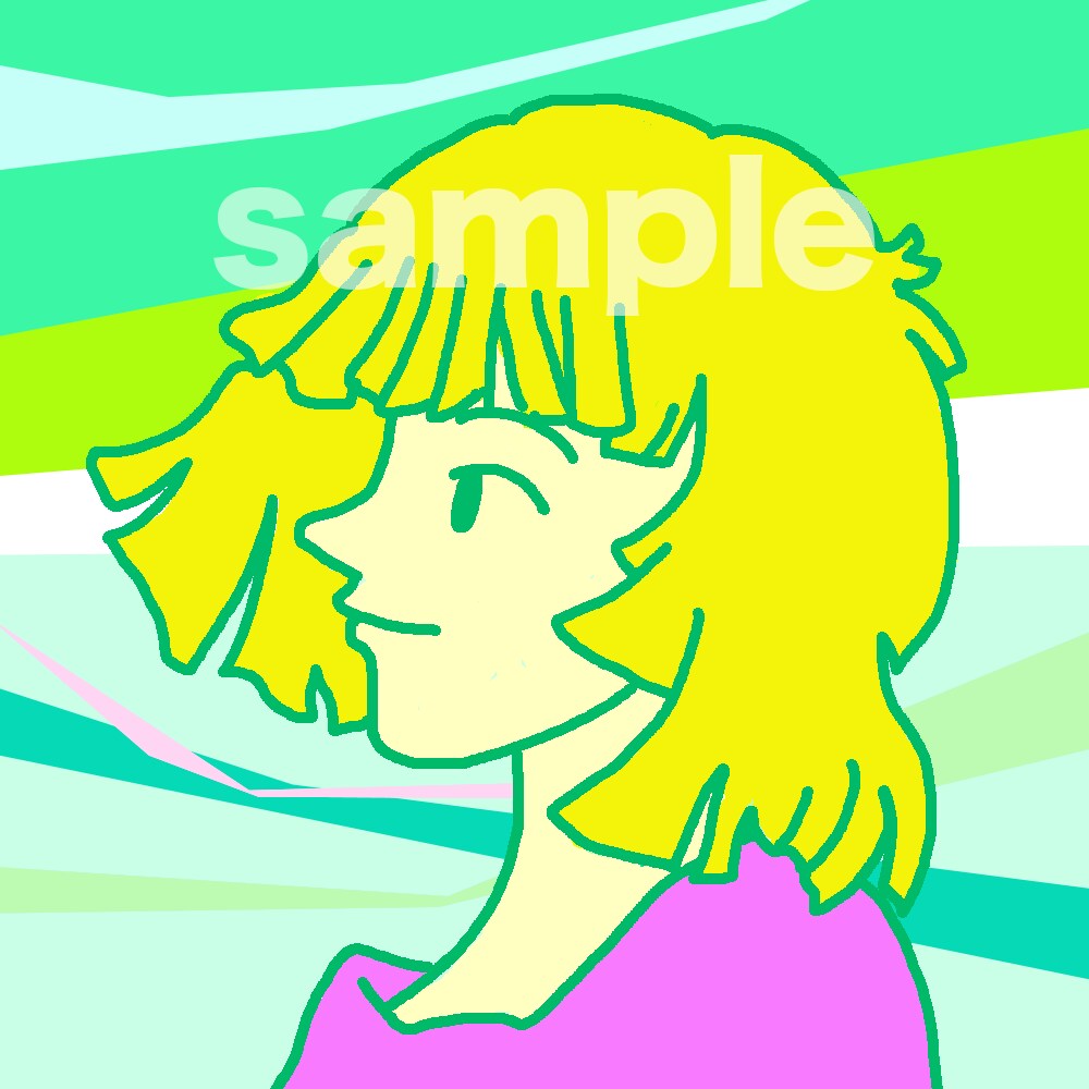 オトナ女子向けの、ひら塗り人物アイコン作成します ☆ポップでカラフル☆キラキラしすぎないテイストです イメージ2