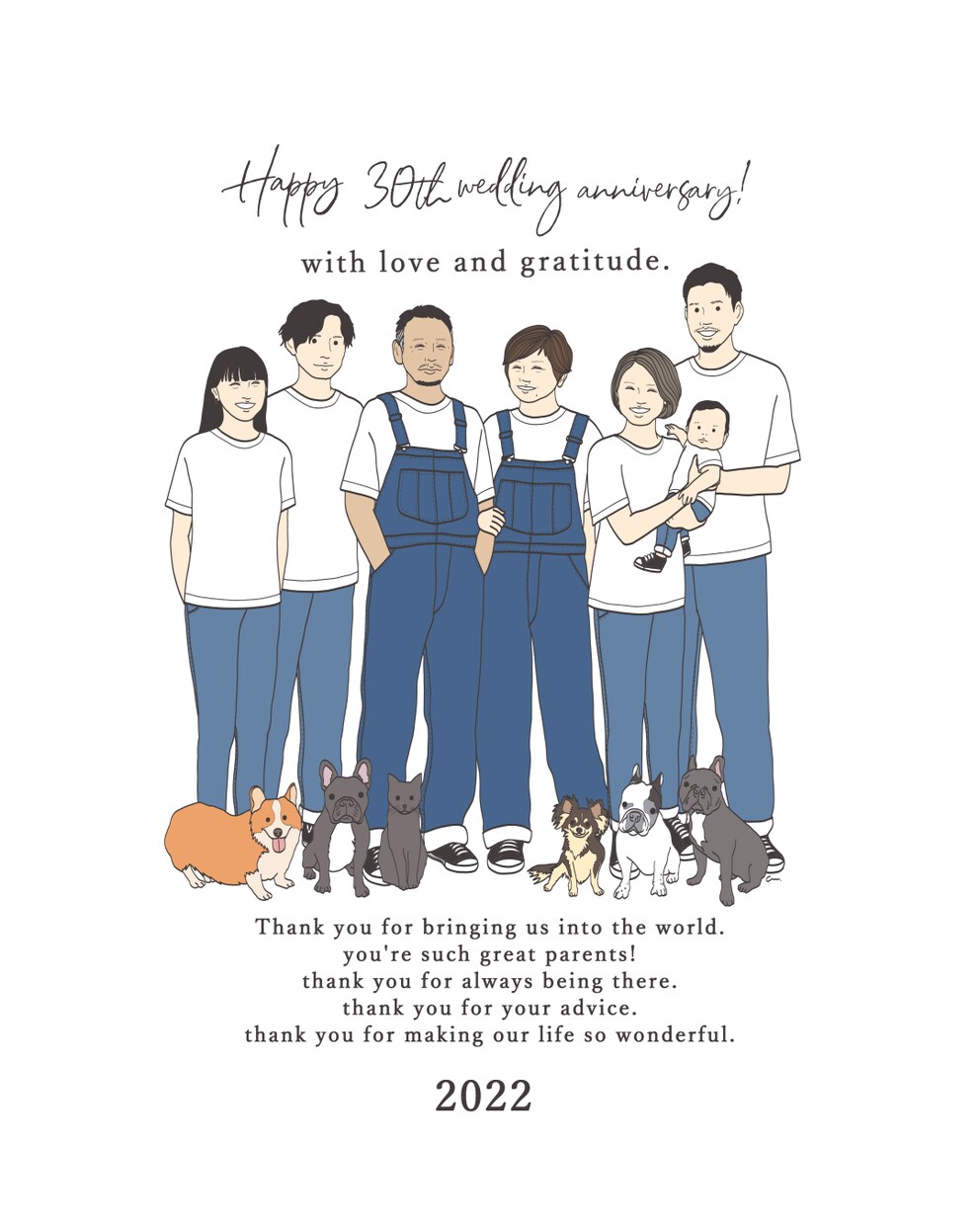誕生日・還暦祝いに。似顔絵イラスト制作します 古希、傘寿祝い等へのメッセージへの変更も承っております イメージ10