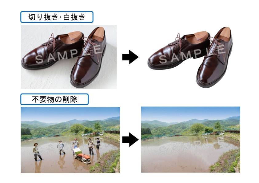 Photoshopで画像や写真の加工を行います 切り抜き・不要物の削除・合成等、お気軽にご相談ください イメージ1