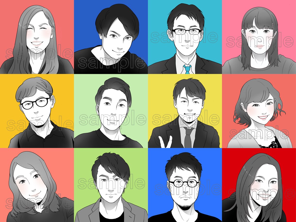写真をもとに似顔絵描きます SNSのアイコンなどに！商用利用OK イメージ9