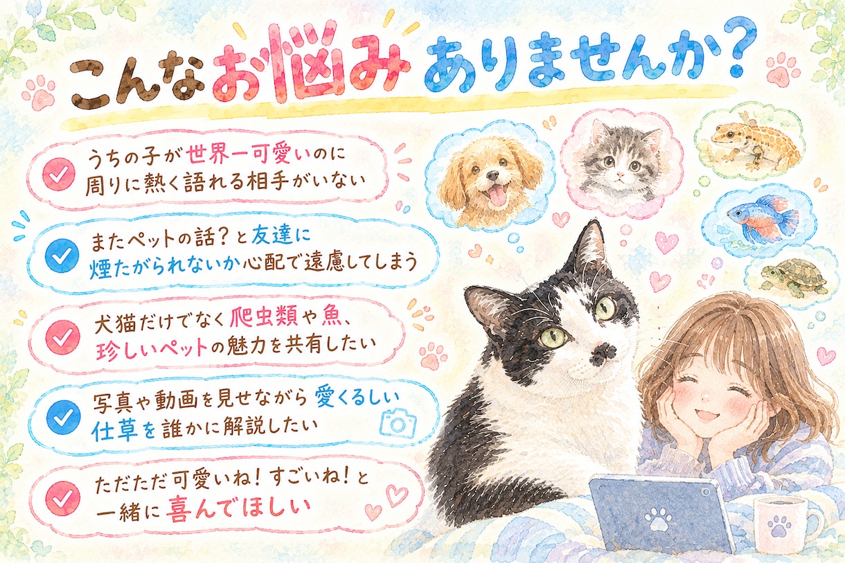 動物オタクが聞く　ペットの親バカ自慢ます 犬猫エキゾチックアニマルも！動物オタクがペット自慢を聞きます イメージ1