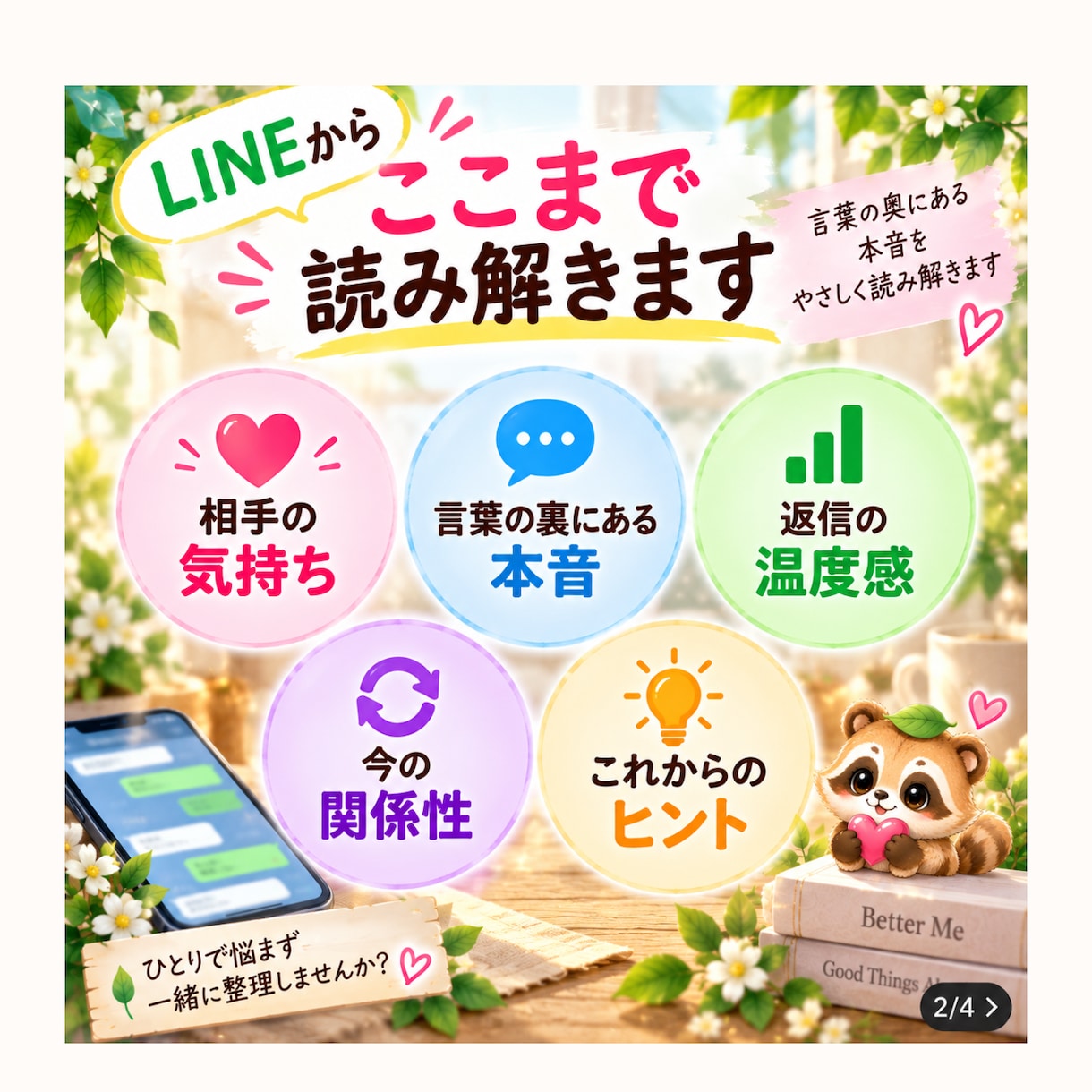 LINEの文章から相手の気持ちを読み解きます 言葉の奥にある本音や温度感をやさしく翻訳します イメージ2