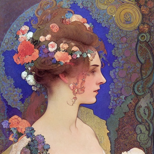 ミュシャ風の華やかで綺麗なイラストを制作します SNSアイコンやブログ画像、挿絵、プレゼント等に 商用利用可 イメージ5