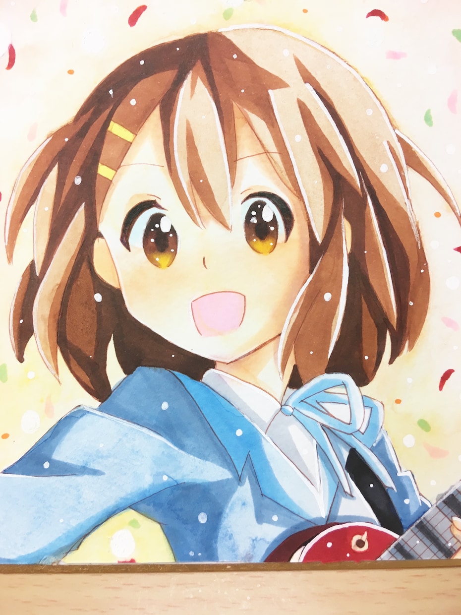 かわいい女の子イラストを色紙に制作します キャラクターをポーズ、背景込の価格で制作します‼️ イメージ5