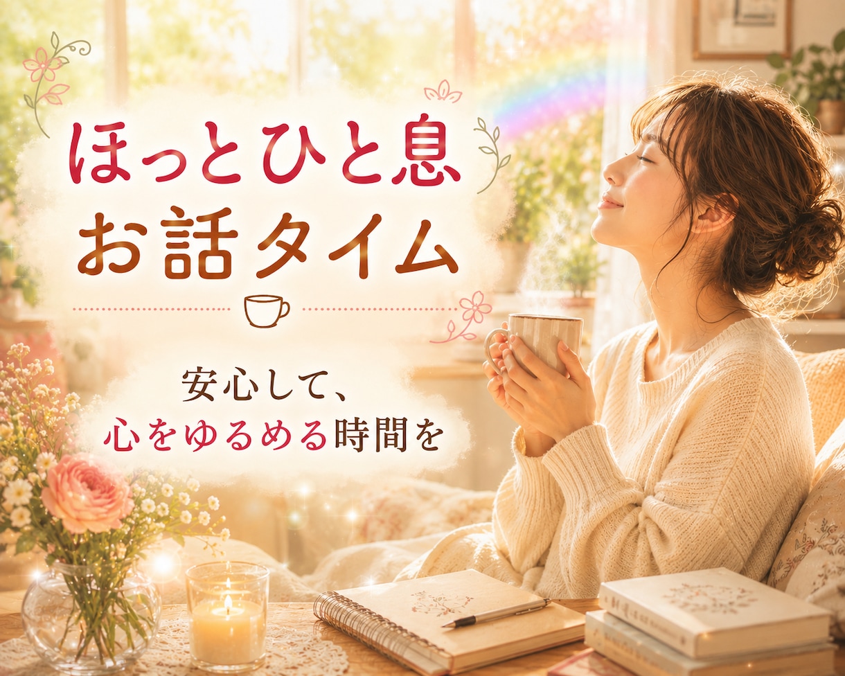 主婦(夫)の方へ✨やさしくお話聴きます ⭐ほっと一息♪カードと氣功で何者でもない自分に戻る時間を イメージ1