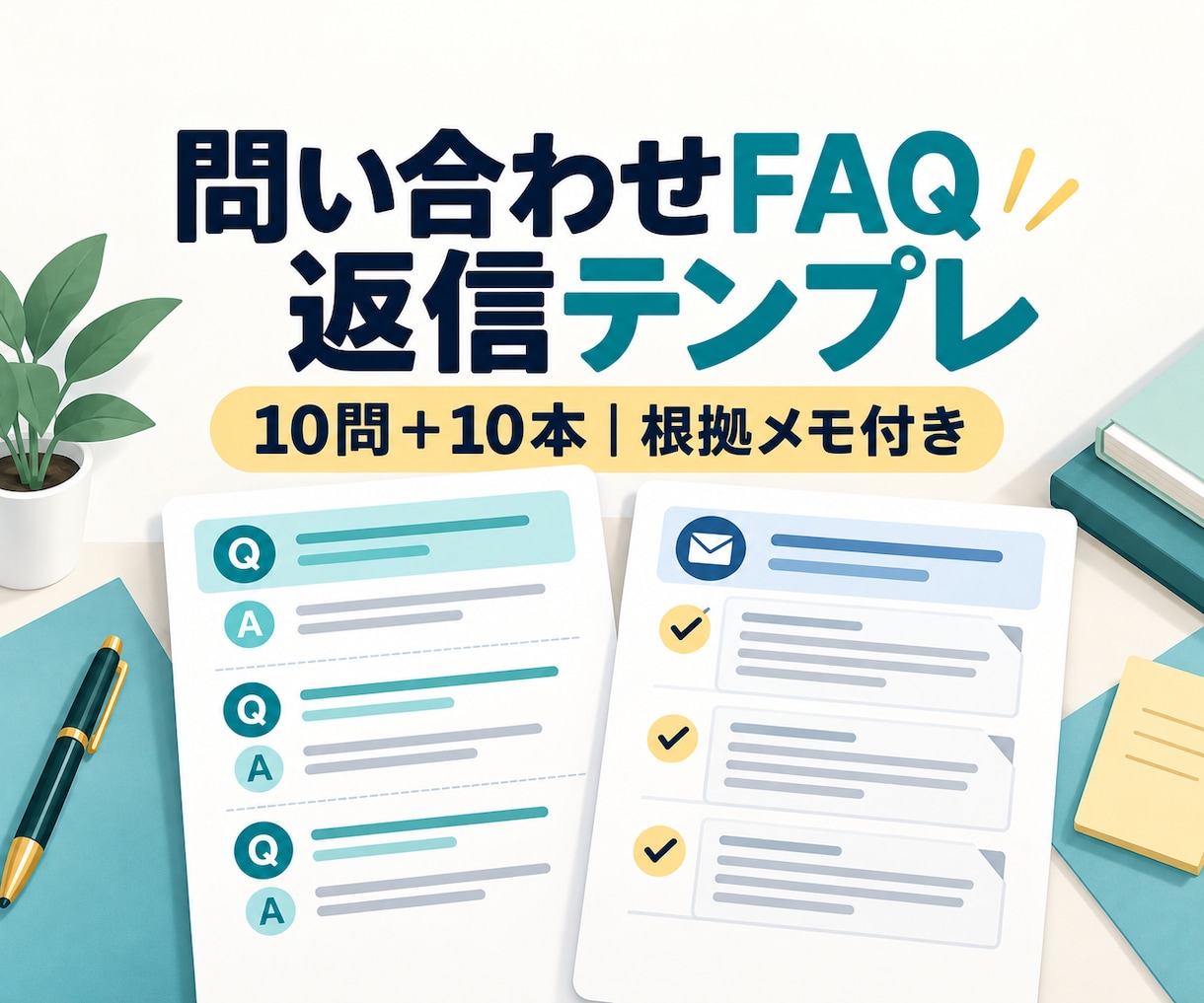 小規模店舗のFAQ10件・返信文10本を作成します 回答根拠と要確認点も記録｜Excel・Word・PDF納品 イメージ1
