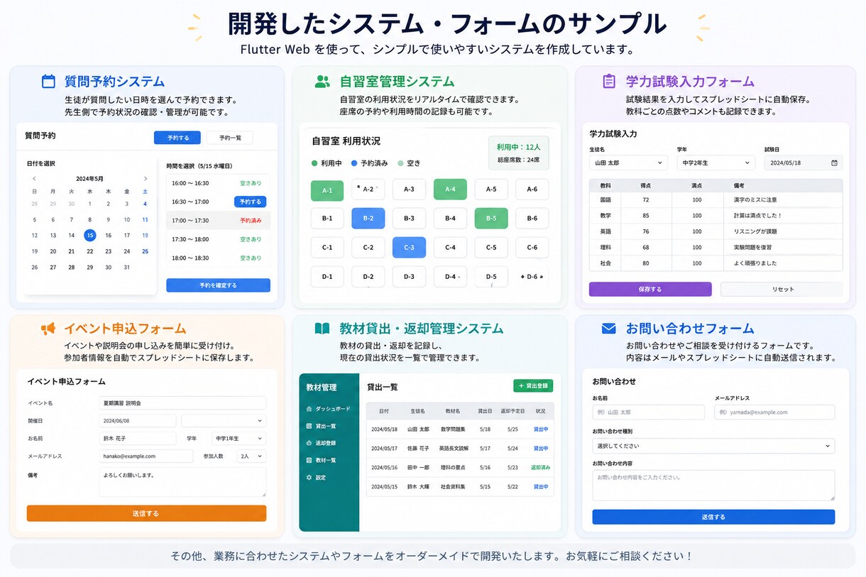 Flutter Webでフォームを作成します Googleスプレッドシート連携対応！Webフォームを作成！ イメージ1