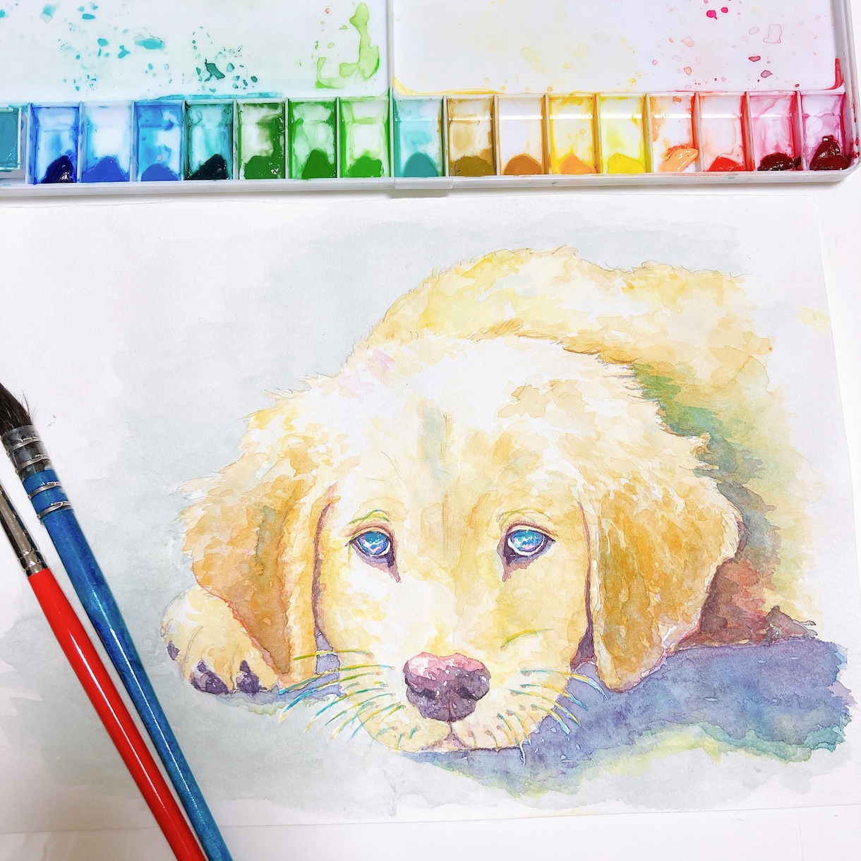 水彩でカラフルな動物やペットの似顔絵を手描きします ペットを飼っている方、友人へのプレゼントや自宅インテリアに。 イメージ7