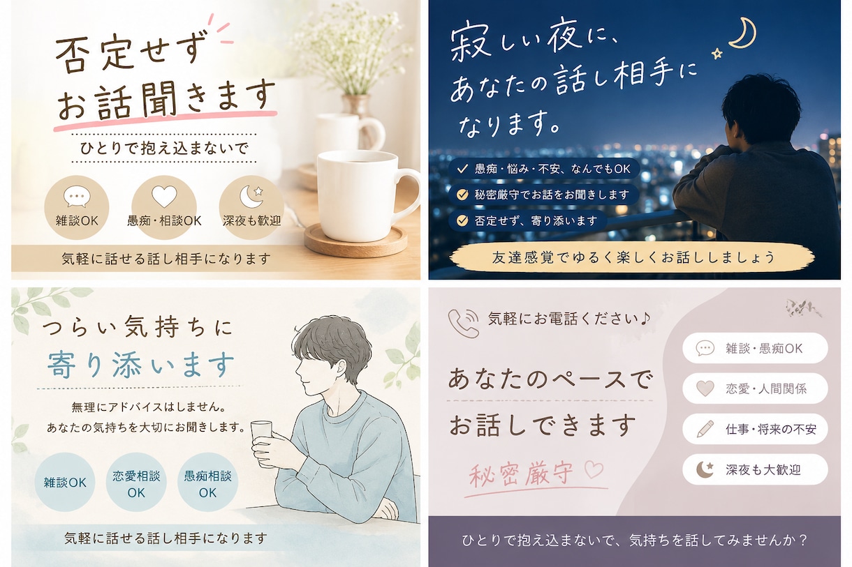 気軽に話せる話し相手になります ⭐︎友達感覚でゆるく楽しくお話しできます⭐︎ イメージ2