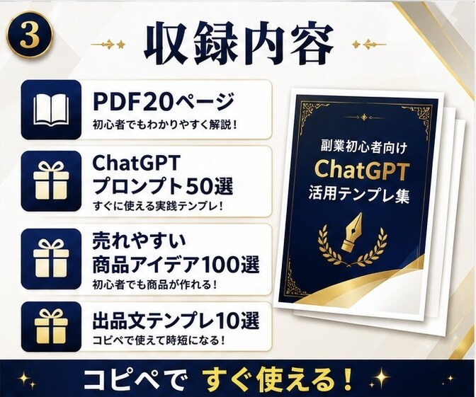 副業初心者向けChatGPTプロンプト集販売します ✅第1弾✅ 初心者でもすぐ使える！AI作業効率化プロンプト集 イメージ3