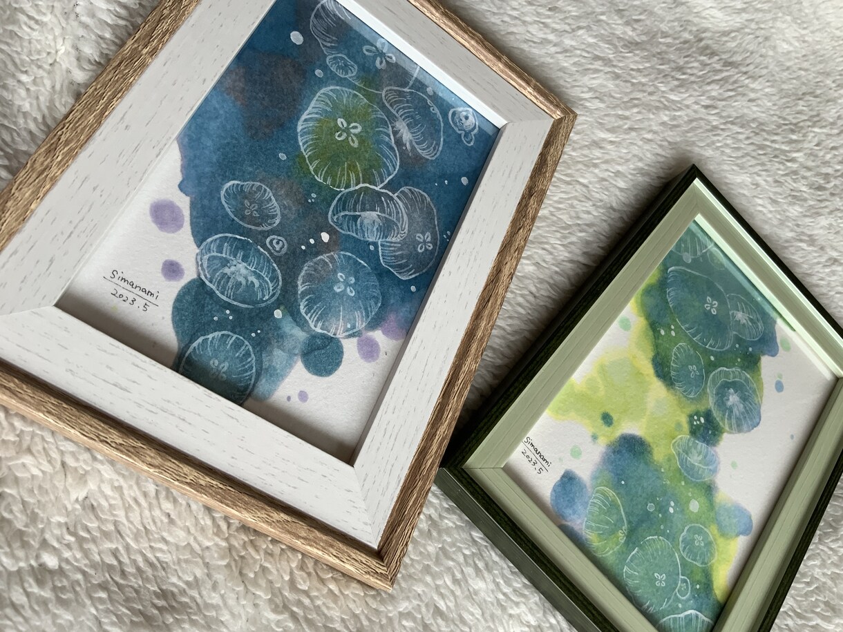 貴方の好きな色で植物、抽象画のアートを描きます 色のパワーを可愛いサイズのアートで感じてください イメージ5