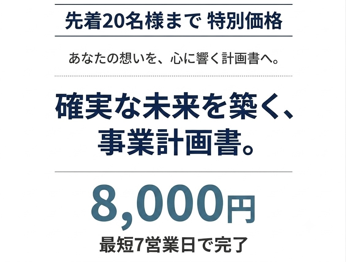 日本政策金融公庫の創業計画書を作成代行いたします 【丸投げOK】大手監査法人出身者が創業計画書を作成代行 イメージ1