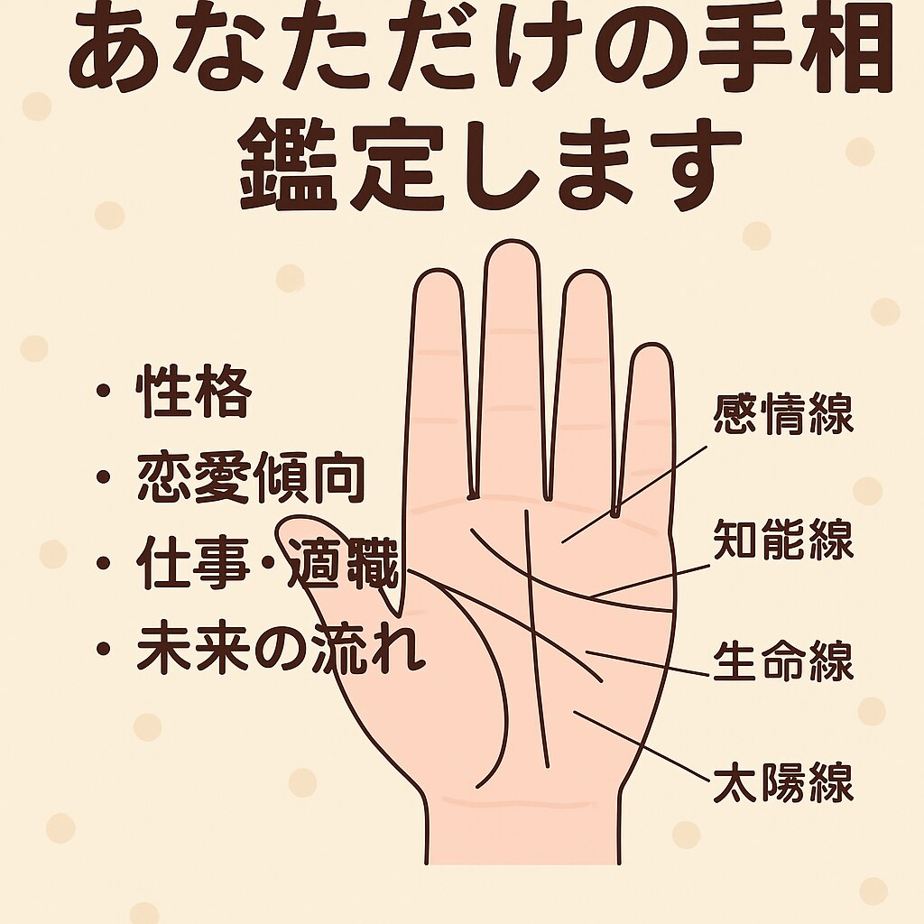 あなたの手に刻まれた“運命の地図”を読み解きます あなたの手相から読み解きます。 イメージ1