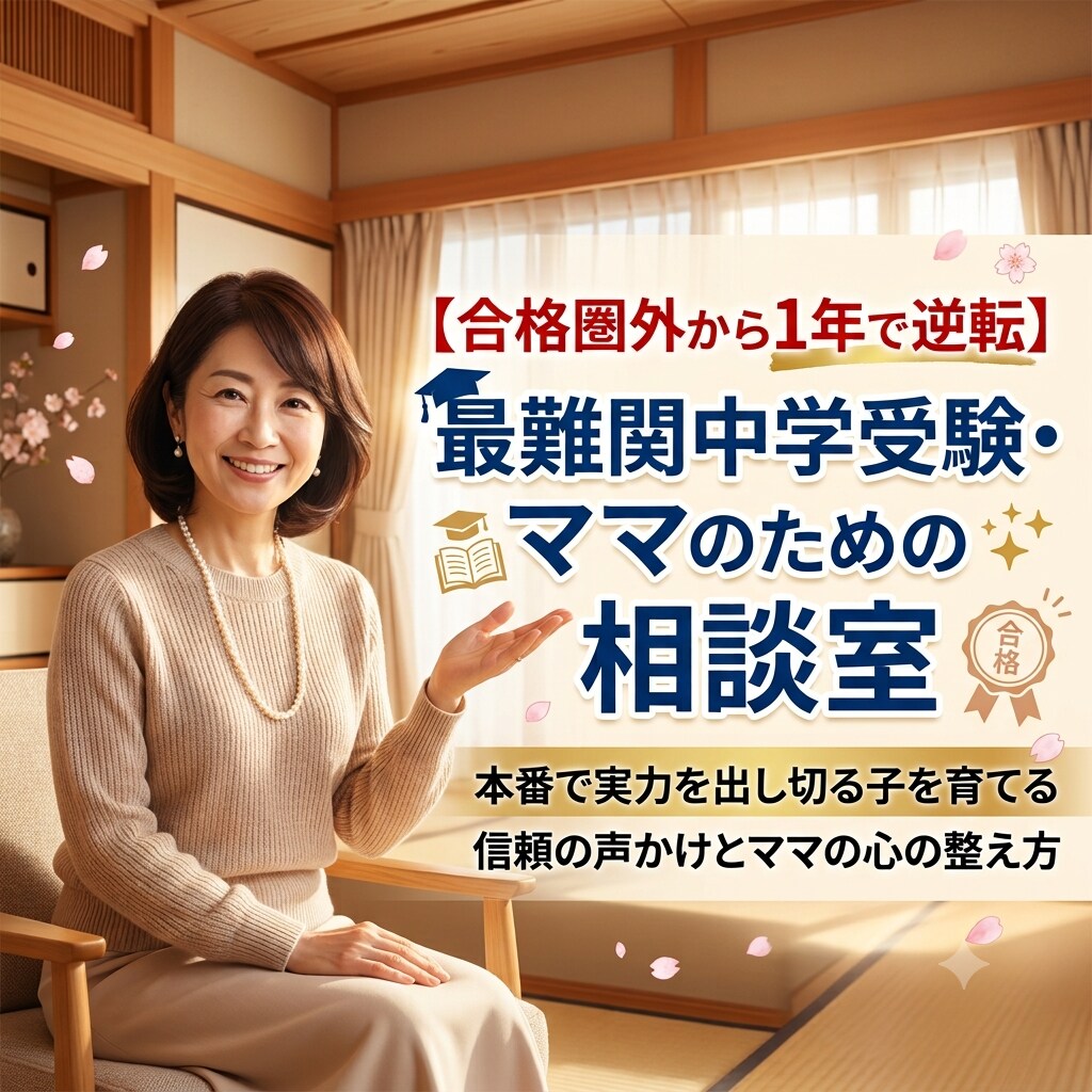 子供の能力を最大化する親の関わり方をお伝えします 【合格圏外から1年で逆転】最難関中学受験・ママのための相談室 イメージ1