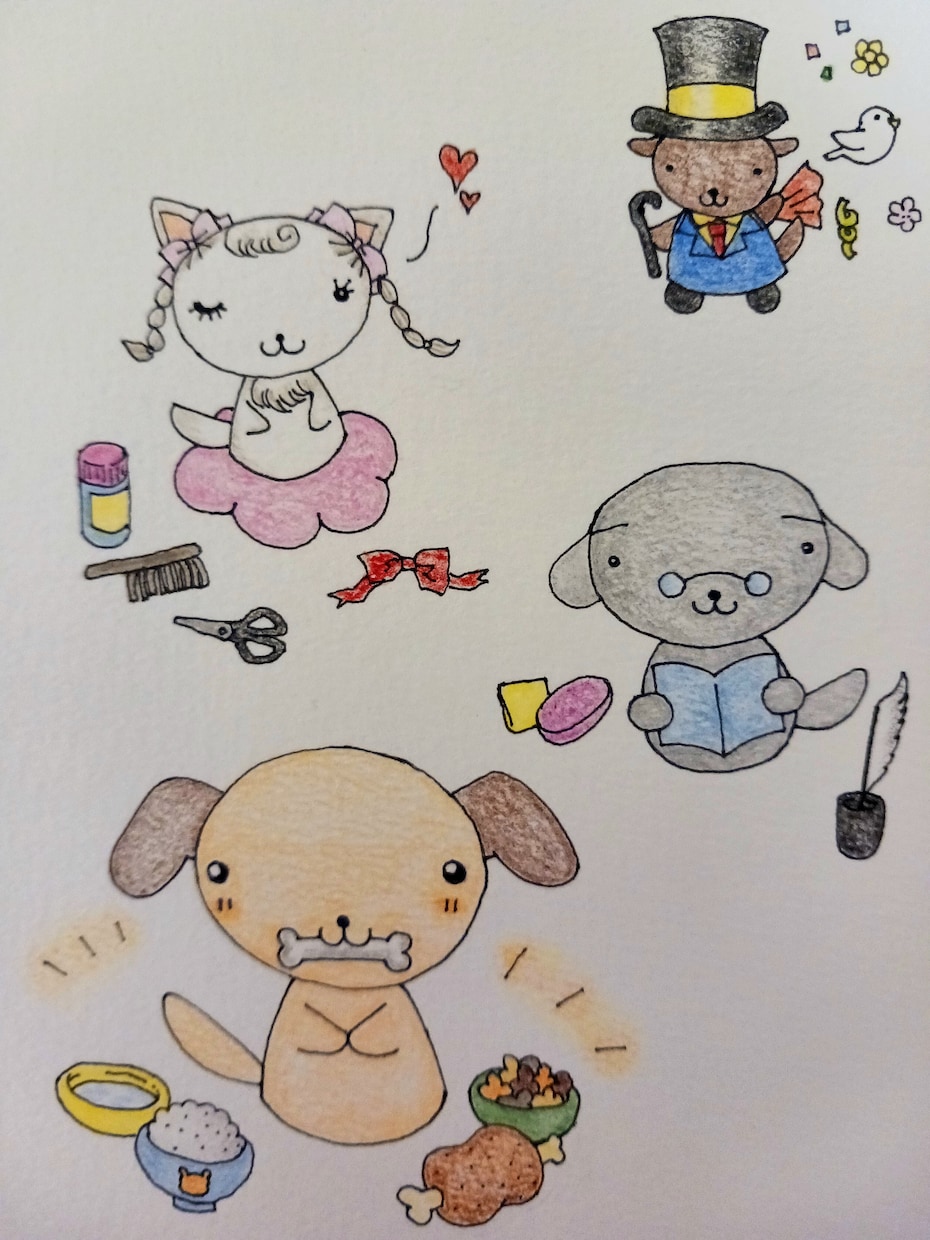 丸っこい、ゆるい、かわいいイラストを描きます 手描きの温かみとほのぼのした癒しを感じていただけると幸せです イメージ4
