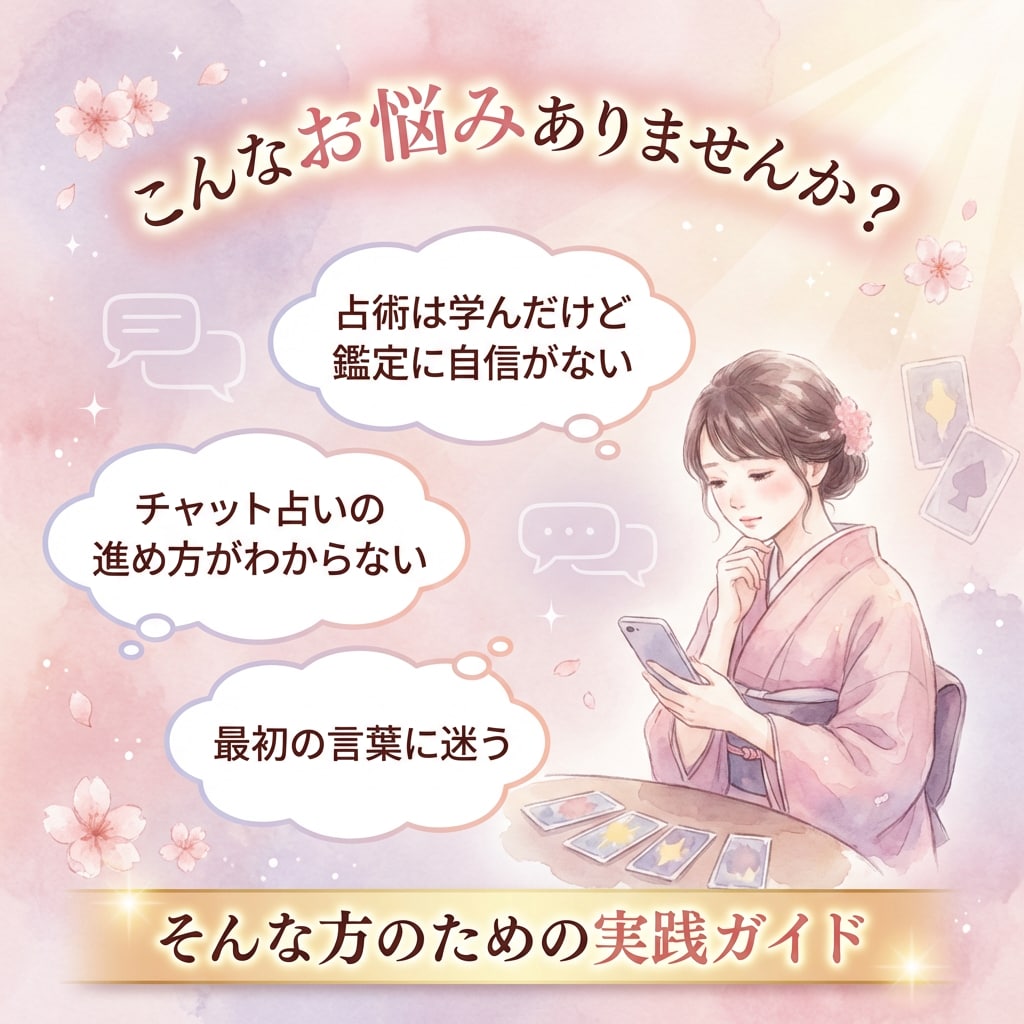 チャット占い初心者さん向け実践ガイドをお渡しします 安心される鑑定の流れ・言葉選び・例文つき イメージ2