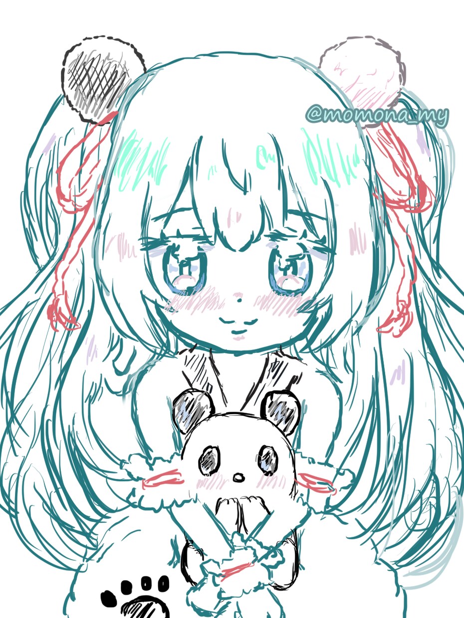 アイコン＊即納品＊可愛い線画★ラフイラスト描きます アナログのようなペンタッチでカラフル可愛く描かせて頂きます イメージ1